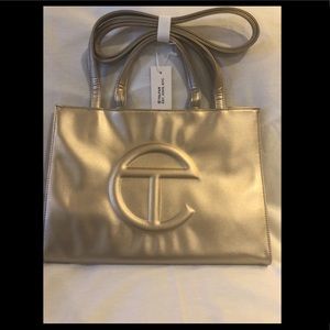 Telfar Medium Gold Shopping Bag
